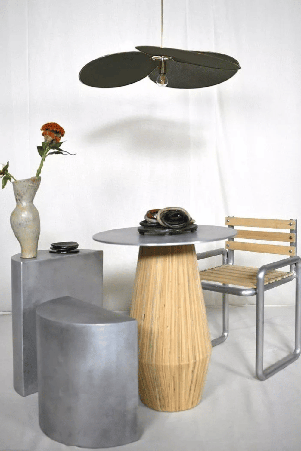 luminaire-suspension-george-store-maison-couture Luminaire élégant Georges Store Pensée, suspension en laiton et toile de coton